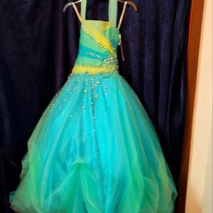 pageant dress aqua mermaid